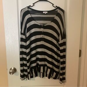 Splendid striped button front sweater